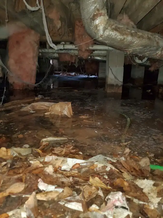 Crawl space flood assessment for Commercial Water Damage Restoration in Chesapeake Beach