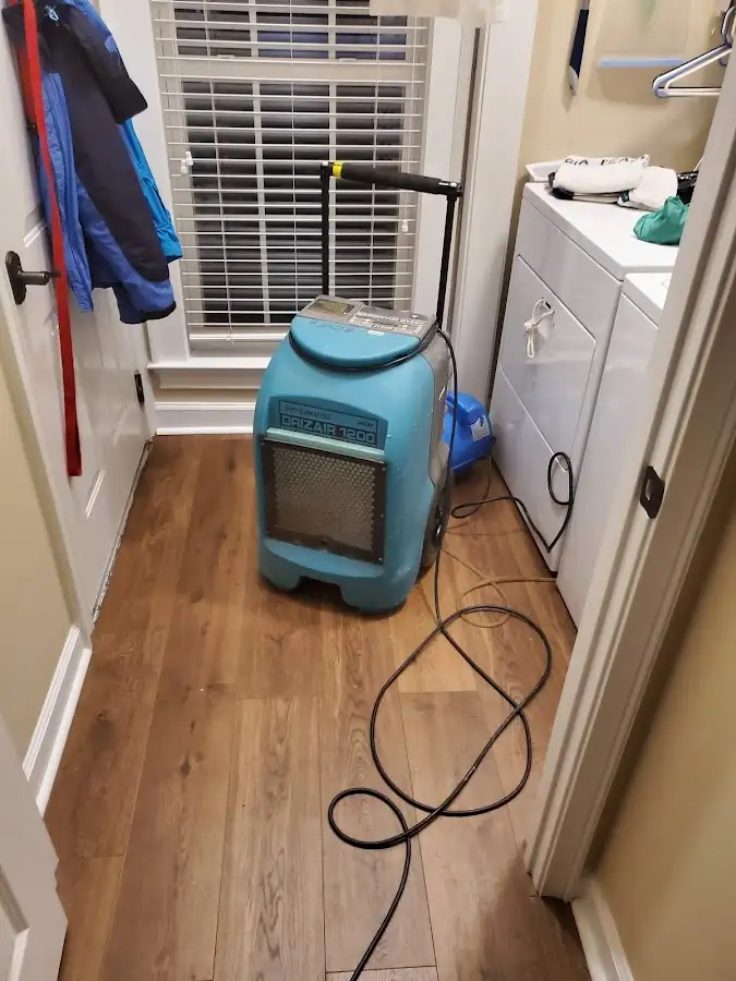 Commercial dehumidifier deployed for Flood Damage Cleanup in Chesapeake Beach